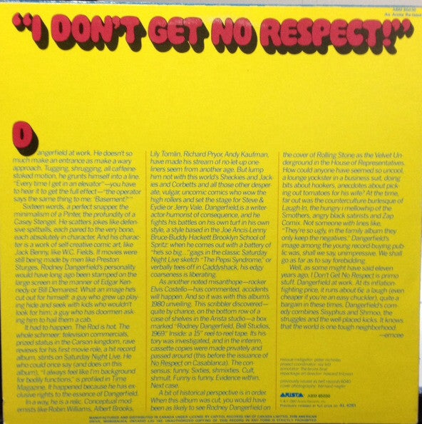 Rodney Dangerfield – I Don't Get No Respect (Used vinyl)