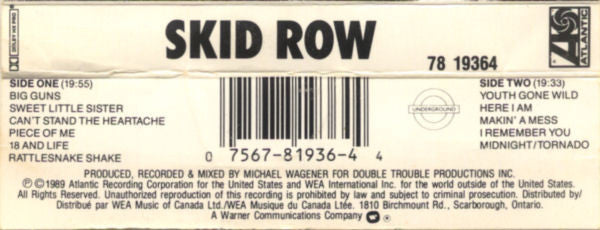 Skid Row – Skid Row (Used cassette)