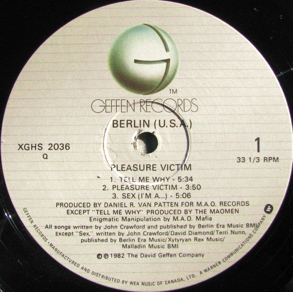 Berlin – Pleasure Victim (Used vinyl)
