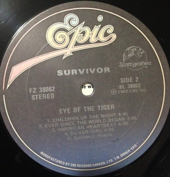 Survivor – Eye Of The Tiger (Used vinyl)