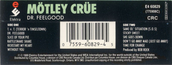 Mötley Crüe – Dr. Feelgood (Used cassette)