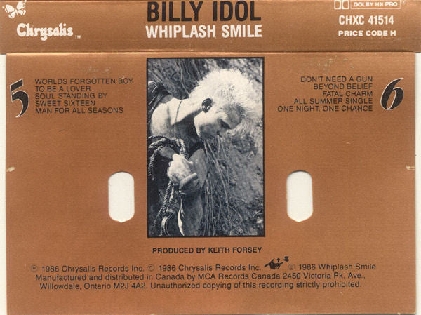 Billy Idol – Whiplash Smile (Used cassette)