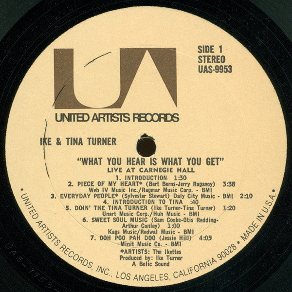 Ike & Tina – What You Hear Is What You Get Live At Carnegie Hall (Used vinyl)