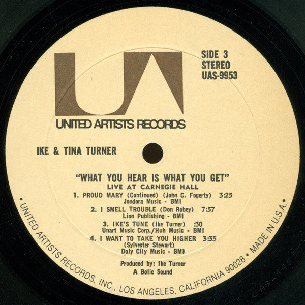 Ike & Tina – What You Hear Is What You Get Live At Carnegie Hall (Used vinyl)