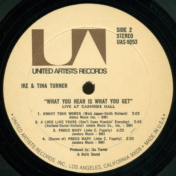 Ike & Tina – What You Hear Is What You Get Live At Carnegie Hall (Used vinyl)
