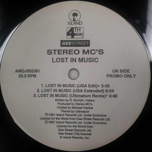 Stereo MC's, Tam Tam – Lost In Music / Do It Tam Tam (Used vinyl)