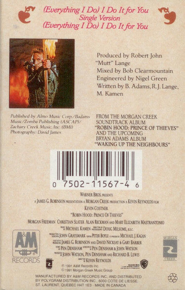 Bryan Adams – (Everything I Do) I Do It For You (Used cassette)
