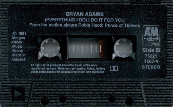 Bryan Adams – (Everything I Do) I Do It For You (Used cassette)