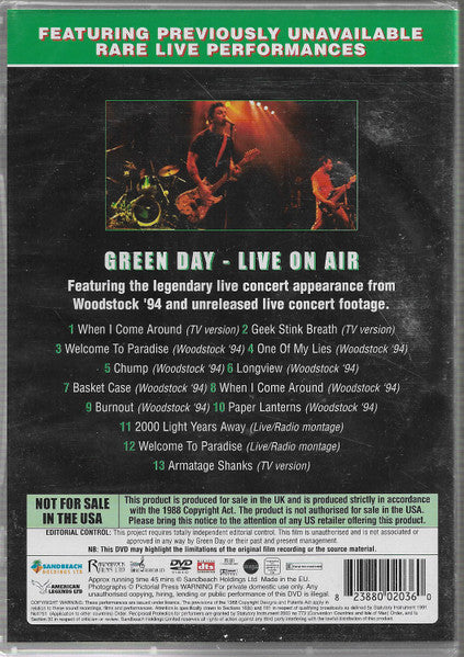 Green Day – Live On Air (Used DVD)