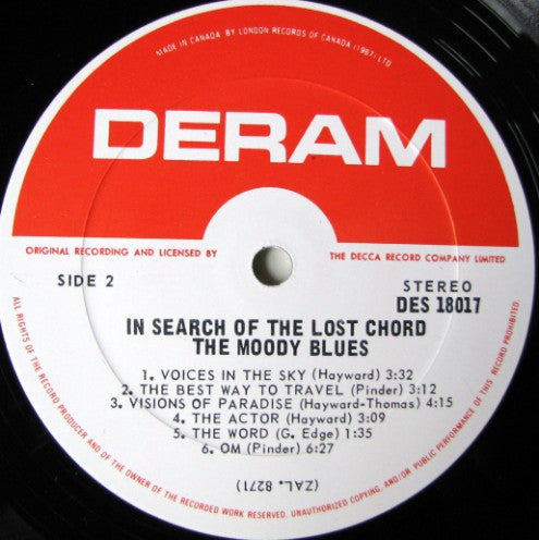 The Moody Blues – In Search Of The Lost Chord (Used vinyl)