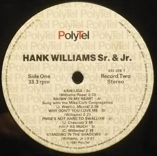 Hank Williams, Hank Williams Jr. – 24 Karat Hits - A Double Dozen Of All Time Greats (Used vinyl)