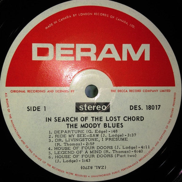 The Moody Blues – In Search Of The Lost Chord (Used vinyl)