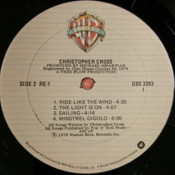 Christopher Cross – Christopher Cross (Used vinyl)