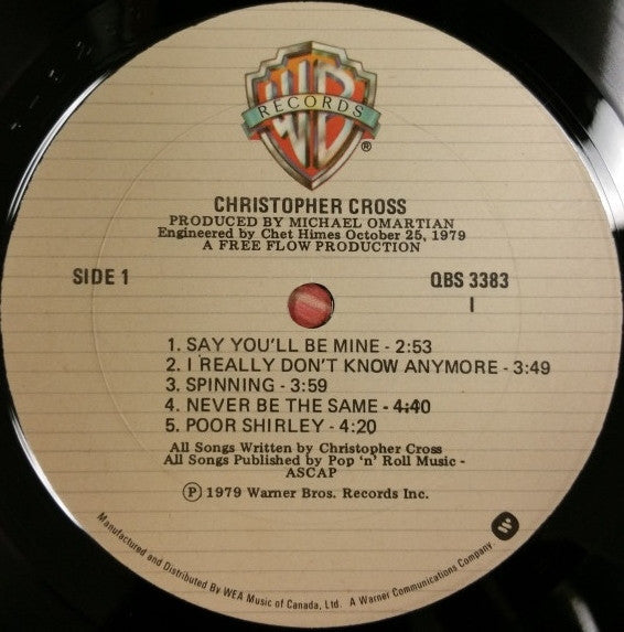 Christopher Cross – Christopher Cross (Used vinyl)