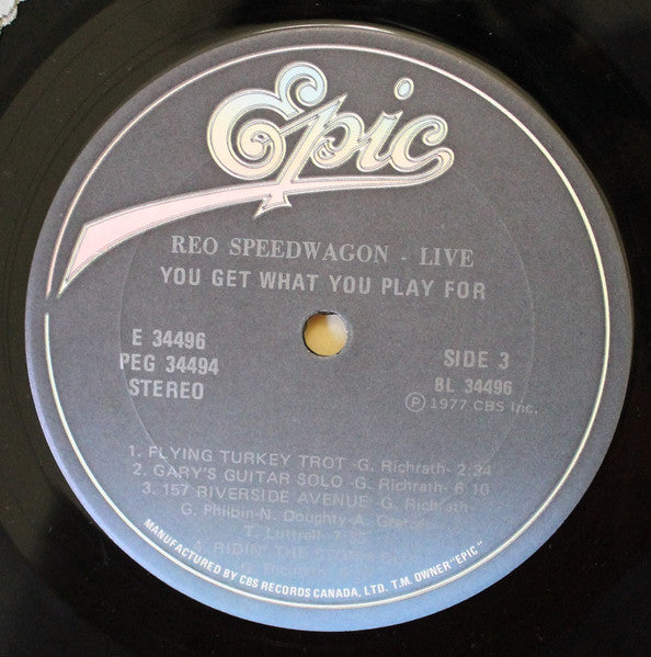 REO Speedwagon – Live-You Get What You Play For (Used vinyl)