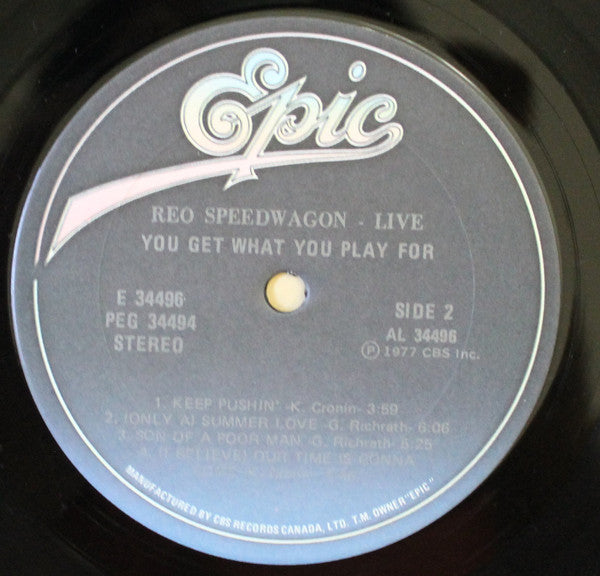 REO Speedwagon – Live-You Get What You Play For (Used vinyl)