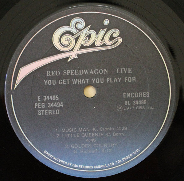 REO Speedwagon – Live-You Get What You Play For (Used vinyl)