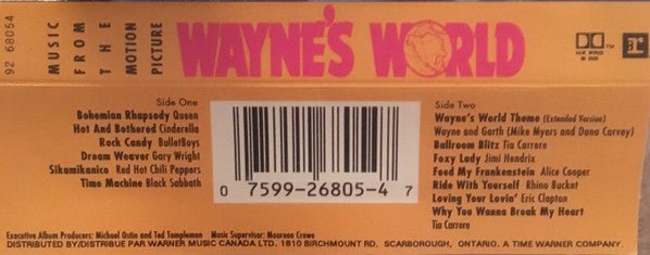 Various – Music From The Motion Picture Wayne's World (Used cassette)