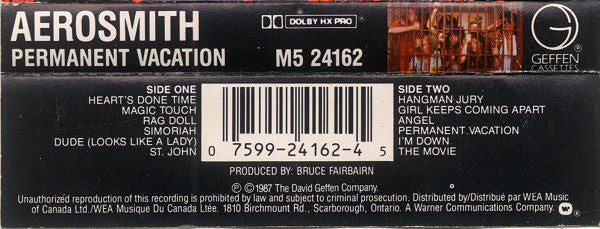 Aerosmith – Permanent Vacation (Used cassette)