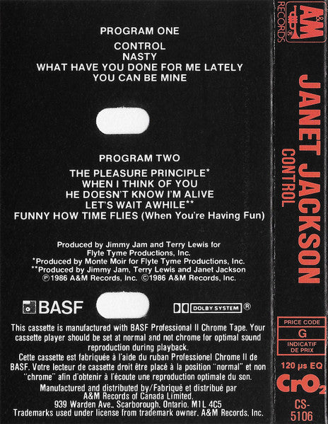 Janet Jackson – Control (Used cassette)