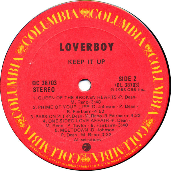 Loverboy – Keep It Up (Used vinyl)
