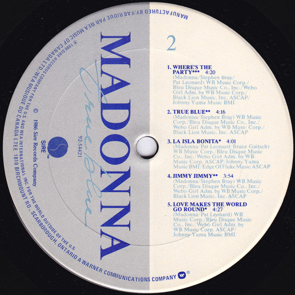 Madonna – True Blue (Used vinyl)