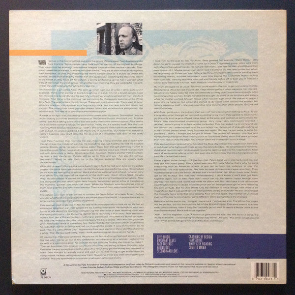 Pete Townshend – White City (A Novel) (Used vinyl)