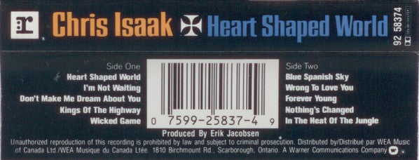 Chris Isaak – Heart Shaped World (Used cassette)