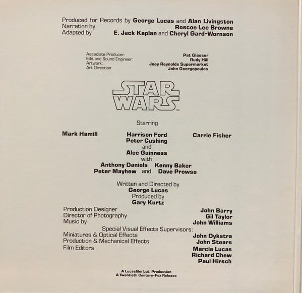 The Story Of Star Wars - Original Cast With Narration By Roscoe Lee Browne (Used vinyl)