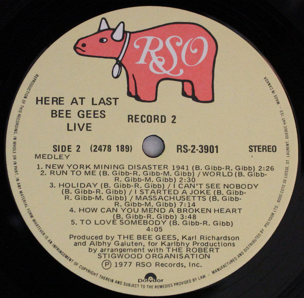 Bee Gees – Here At Last - Live (Used vinyl)
