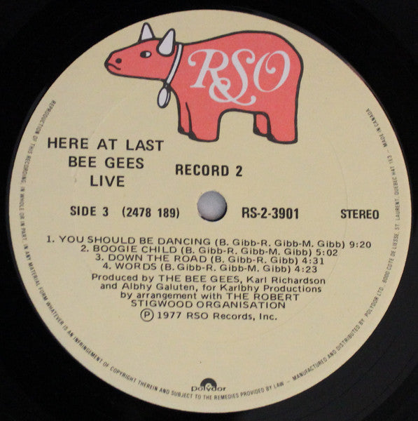 Bee Gees – Here At Last - Live (Used vinyl)
