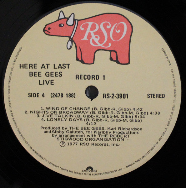 Bee Gees – Here At Last - Live (Used vinyl)