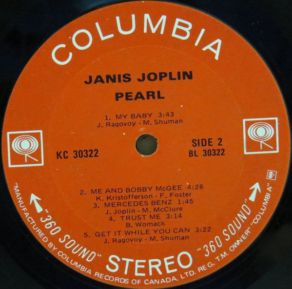 Janis Joplin – Pearl (Used vinyl)