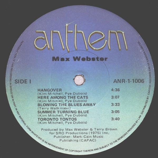 Max Webster - Self titled - Used vinyl