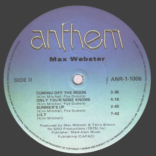 Max Webster - Self titled - Used vinyl