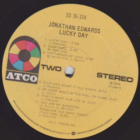Jonathan Edwards – Lucky Day (Used vinyl)