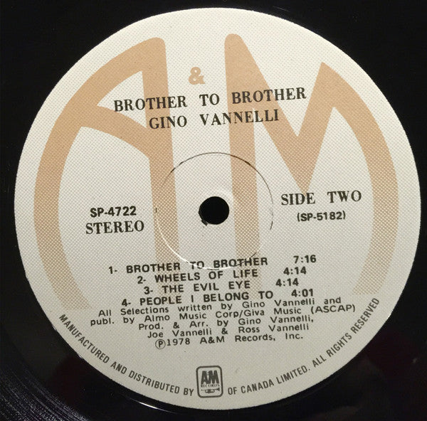 Gino Vannelli – Brother To Brother (Used vinyl)