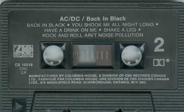 AC/DC – Back In Black (Used cassette)
