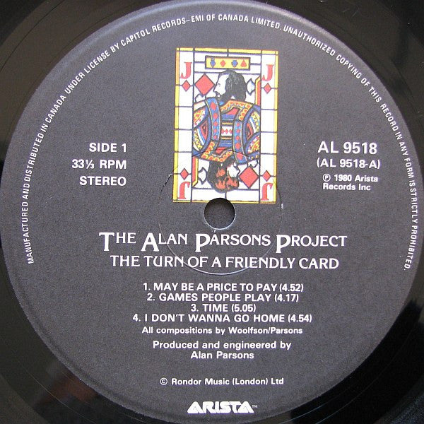 The Alan Parsons Project – The Turn Of A Friendly Card (Used vinyl)