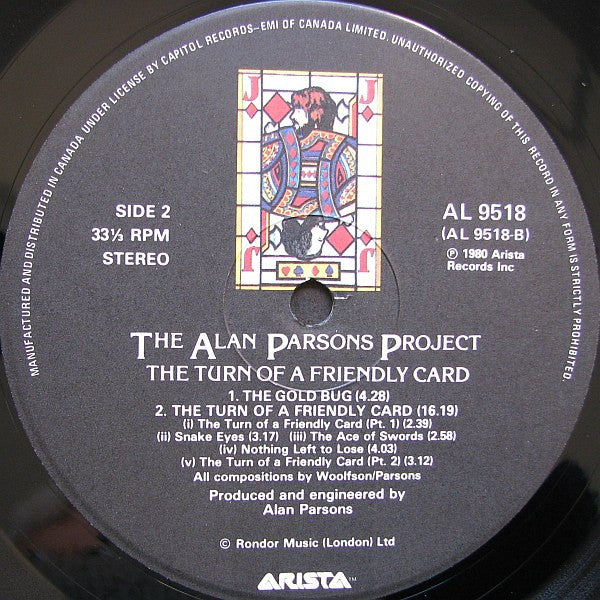 The Alan Parsons Project – The Turn Of A Friendly Card (Used vinyl)