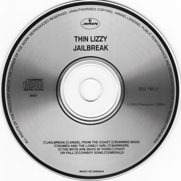 Thin Lizzy – Jailbreak (Used CD)