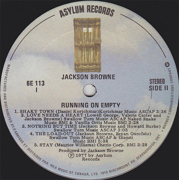 Jackson Browne – Running On Empty (Used vinyl)