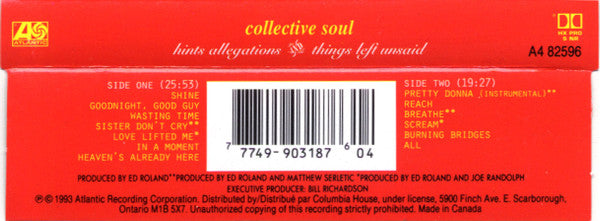 Collective Soul – Hints Allegations & Things Left Unsaid (Used vinyl)