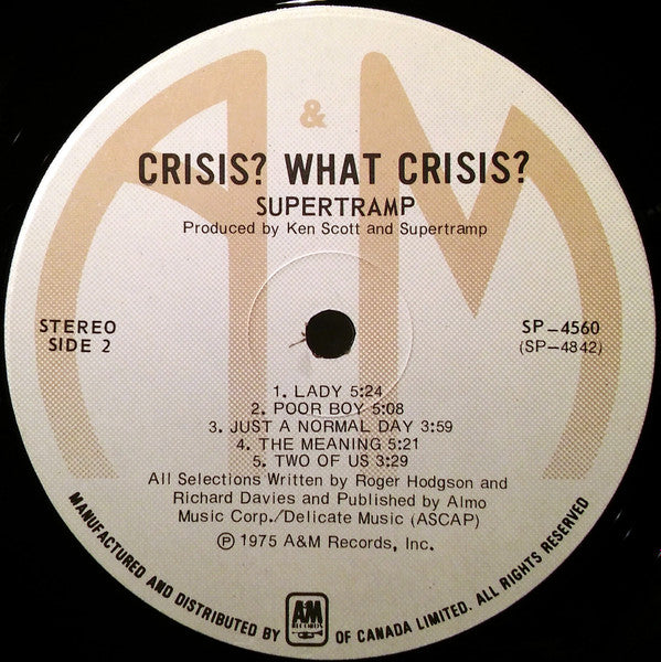 Supertramp – Crisis? What Crisis? (Used vinyl)