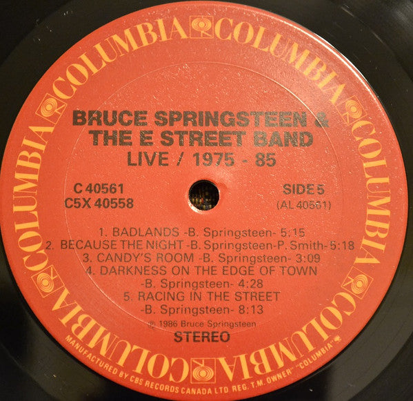 Bruce Springsteen & The E-Street Band – Live 5 LP Boxset/ 1975-85 (Used vinyl)