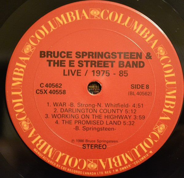 Bruce Springsteen & The E-Street Band – Live 5 LP Boxset/ 1975-85 (Used vinyl)