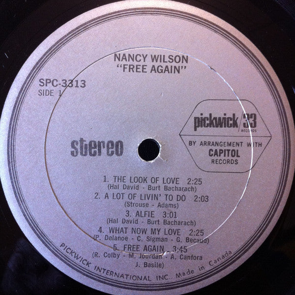 Nancy Wilson – Free Again (Used vinyl)