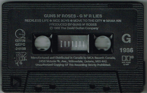 Guns N' Roses – G N' R Lies (Used cassette)