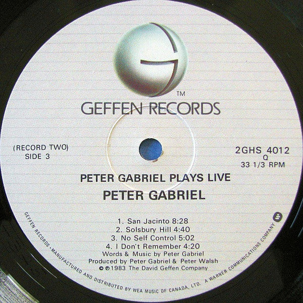 Peter Gabriel – Plays Live - 2LP (Used vinyl)