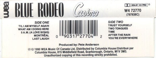Blue Rodeo – Casino (Used cassette)